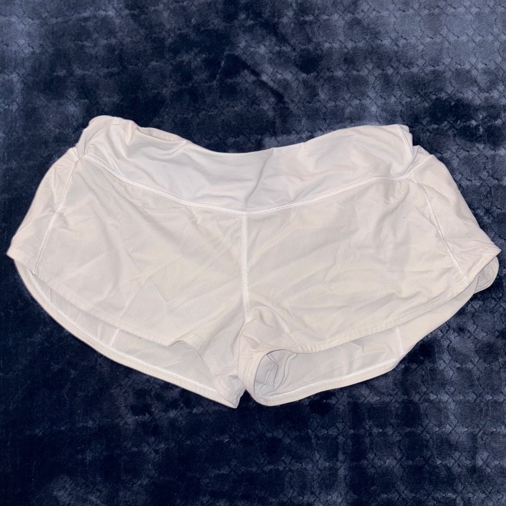 Lululemon White Speed Up Shorts
